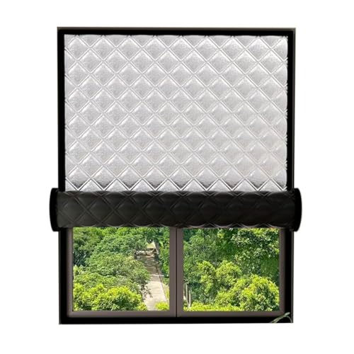 Soundproof & Thermal Insulated Curtain, Thick Blackout Window Drape, Noise Reducing Light Blocking Window Cover with Hook Loop Tape for Street Noise Energy Saving Home Bedroom RV