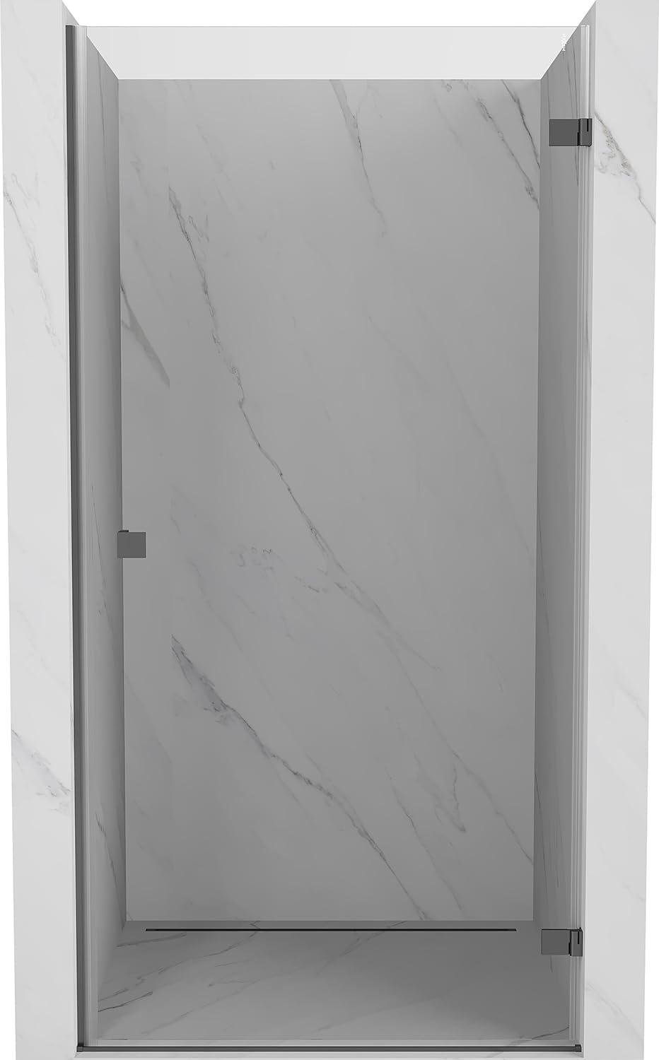 Mexen Lunar-F Porta Doccia a Soffietto Destra, 60 cm, Trasparente, Gun Metal