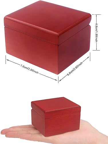 Miniatura 3 de Sinzyo Caja de música de madera tallada, caja musical de cuerda para regalo para Navidad, cumpleaños, día de San Valentín (caja roja, sintonización