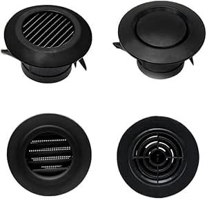 1Piece Black ABS Plastic Round Air Vent Grill Cover Diffuser ...