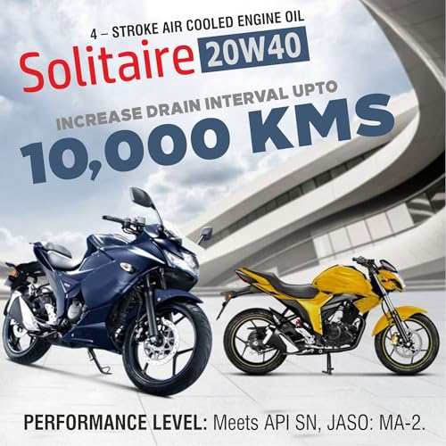 Image of PALCO Solitaire 20W40 Engine Oil for Bike 1L | BS6 Compatible Synthetic Technology | 4-Stroke Bike Engine Oil | Up to 10,000 km Drain Interval