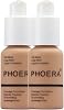 Glamza Phoera Foundation Full Coverage Makeup Set - 24hr Long Lasting Oil Control - Soft Smooth Matte Flawless Concealer Cream - Inc x2 30ml Foundation & Silicone Blender Sponge 101 Porcelain