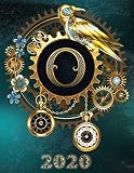 Weekly Planner Initial “O” Monogram 2020: Steampunk Teal Falcon and Clock Personalized 12-Month Large Print Letter-Sized Schedule Organizer by Week ... Teal BG Steampunk Monogram Falcon Watch)
