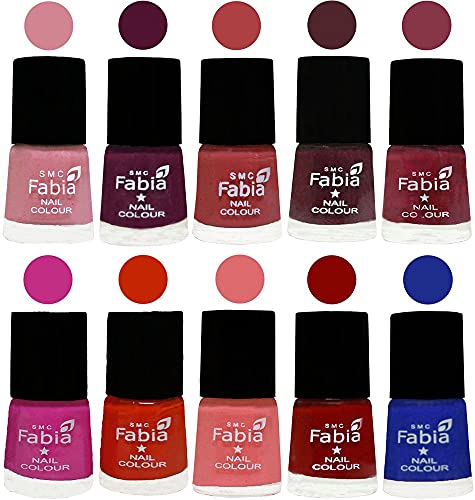 Image of ALL IN ONE (PACK OF 10), Long Lasting Glossy Nail Polish, 6 ml Each, All Vibrant Colours,02213