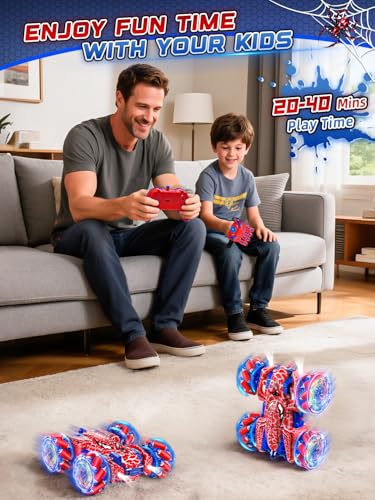 Kssvzz Coche Teledirigido Spider,2.4Ghz Monster Truck con Control Manual y Luces,360° Rotación Coche RC de Doble Cara,4WD Coches Teledirigidos para Niños 3 4 5 6 7 8 Años,Regalos Cumpleaños Navidad - imagen 5