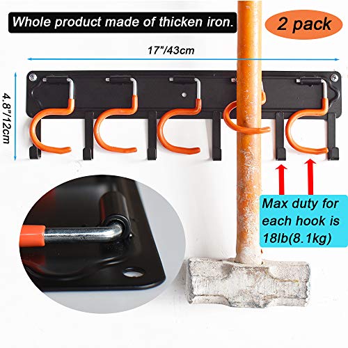 image for PHUNAYA All Metal Garden Tool Organizer,Garage Organizer,Adjustable St