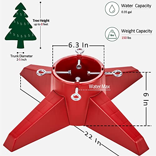 Forup Christmas Tree Stand, Xmas Tree Base Stand, Christmas Tree Holder For Real Trees, Red #TOP1