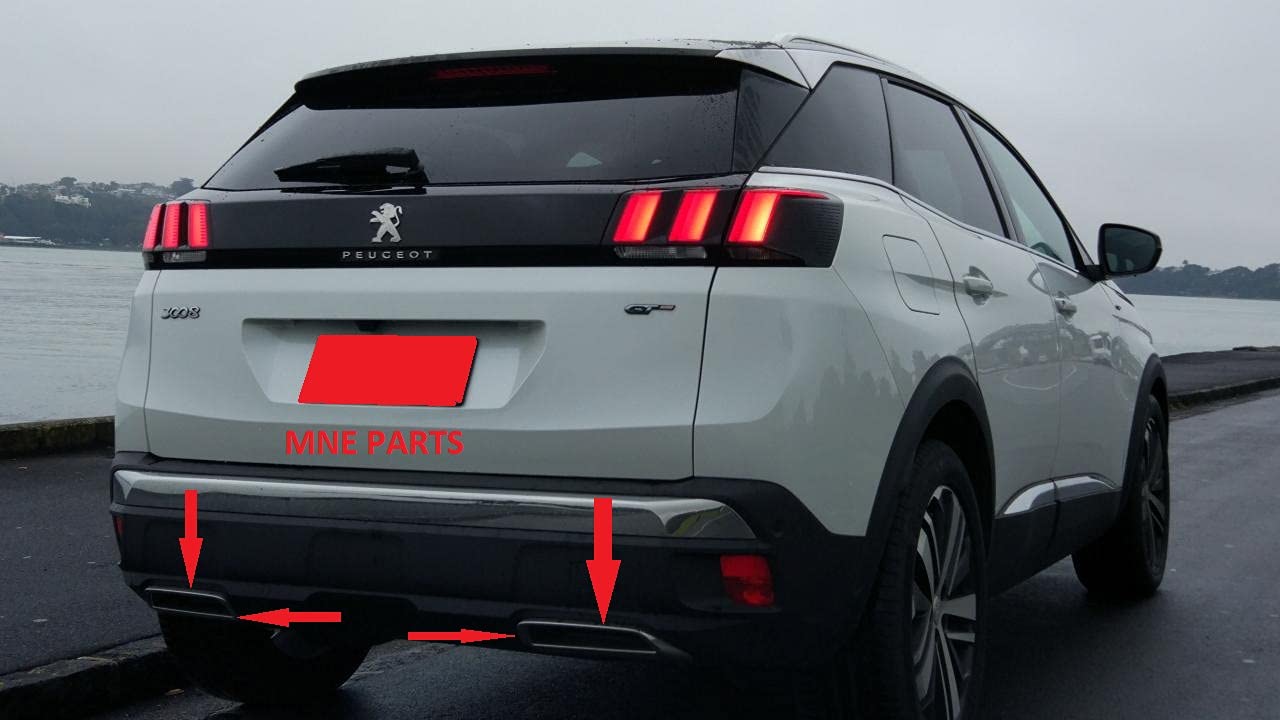 Ricambi mne per Peugeot 3008 SUV 2016 + telaio di scarico cromato 2 pezzi in acciaio inossidabile