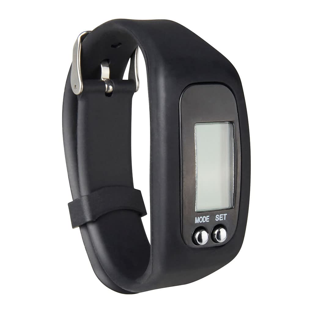 UPFIT - Montre podomètre Ecran LCD Couleur: Noire Indique l'heure, la Distance, Les Calories et Le Nombre de Pas Bracelet en Silicone Facile à Utiliser Adapté Tout Monde, NC, (645911)