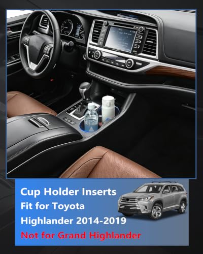 Image of Cup Holder Insert for Toyota Highlander 2014-2019, Non-Slip Silicone Center Console Protector Replacement, Prevent Spills & Scratches, Noise Reduction