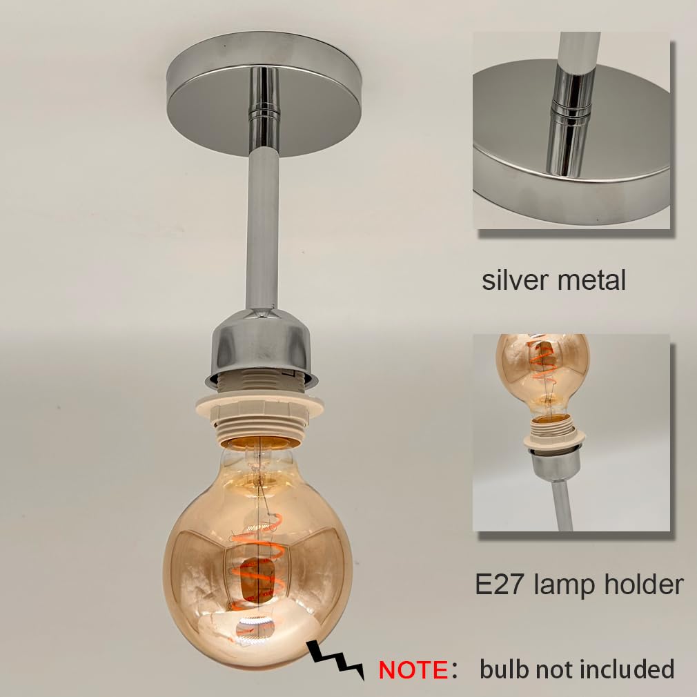 Gokoly Polished Silver Ceiling Light Fitting - Image 2