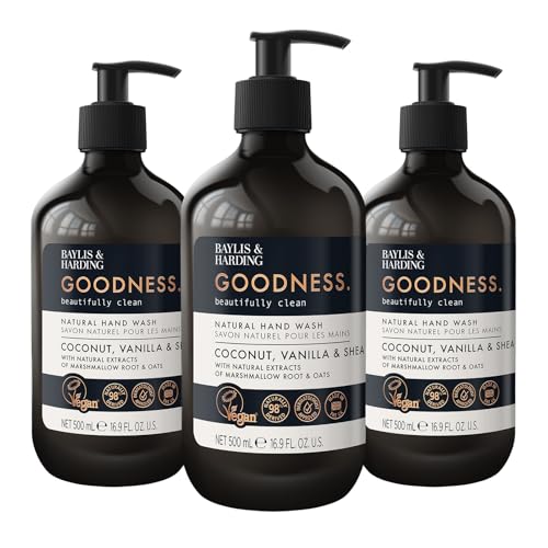 Baylis & Harding Goodness Coconut, Vanilla & Shea Hand Wash 500 ml (Pack of 3) - Vegan Friendly