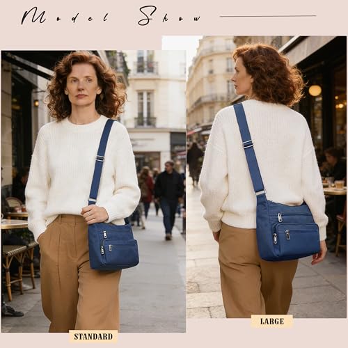 Image of VOLGANIK ROCK RFID Purses for Women Fabric Nylon Multi Pocket Crossbody Bag Ladies Travel Handbag