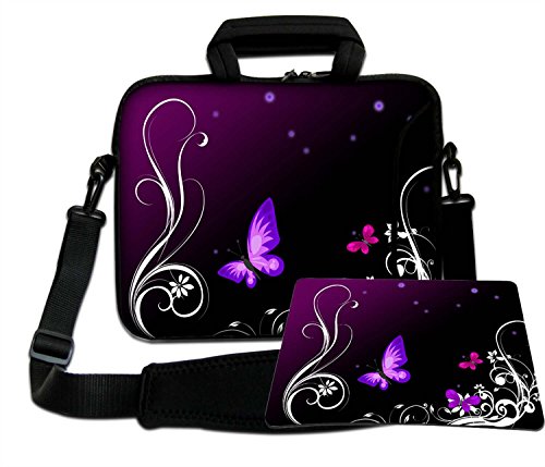 LUXBURG 15' Pouces Sac Bandoulière Sacoche Housse Pochette pour Ordinateurs Portables Souple avec Poignée Plus Tapis De Souris pour Apple Acer ASUS Chromebook Dell HP Lenovo Samsung Sony Toshiba