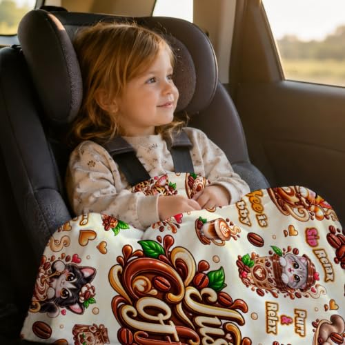 JOCASA Coffee Blanket, Cat Coffee Throw Blanket Lover Gifts for Women Girls - image 3