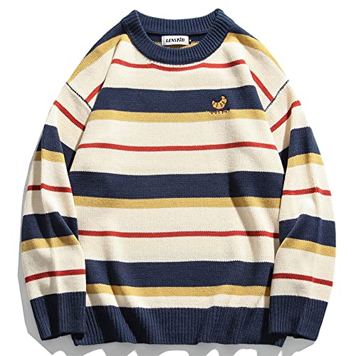 Image of Aelfric Eden Neon Color Block Knit Sweater Casual Oversized Pullover