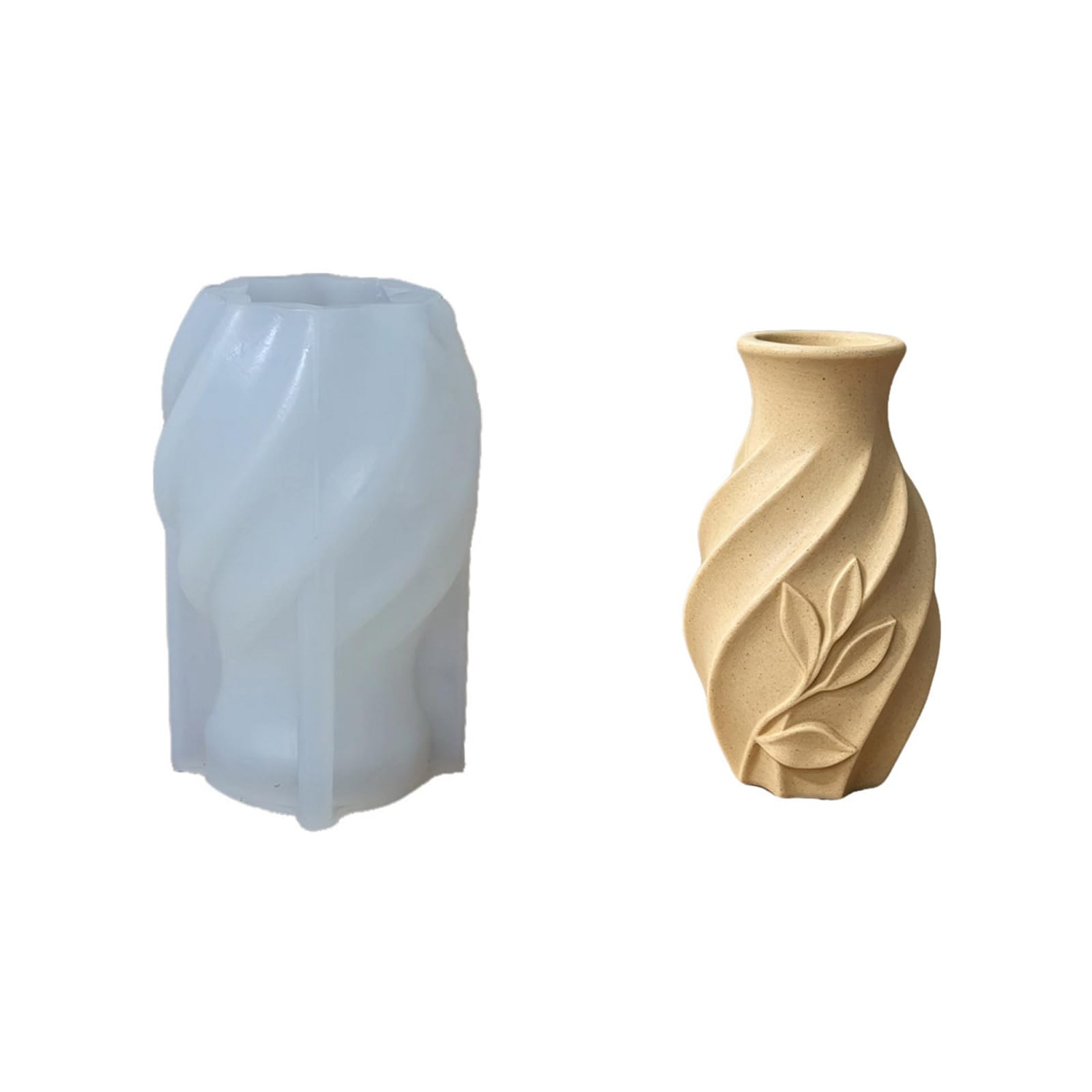 NEWFT Leaves Pattern Vase Silicone Mold Crafting Tool Silicone Texture for Resin Projects Home Decors and Classroom Activity