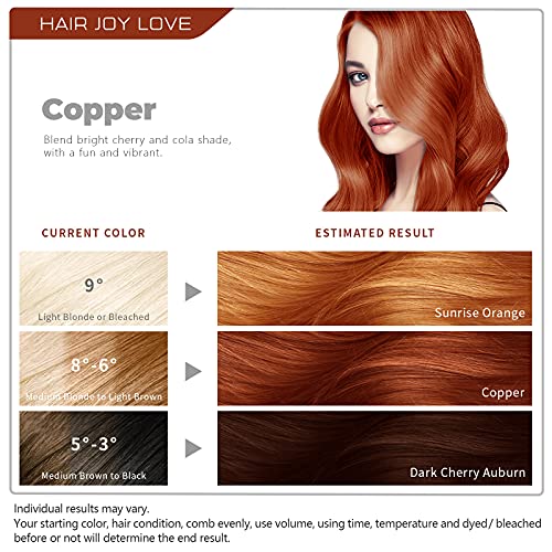 Hjl Hair Color Permanent Hair Dye Ammonia Free With Comb Applicator Easy Use Hair Coloring Cream Kit, Copper, Golden Brown #TOP2