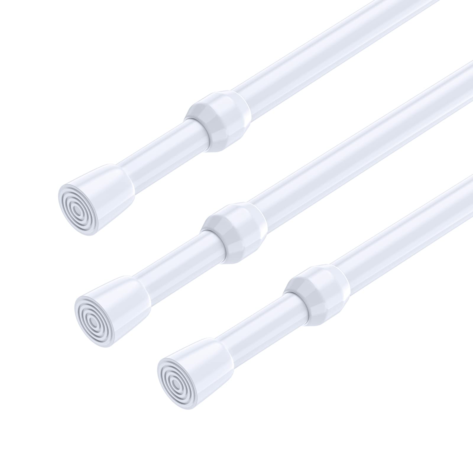 AIZESI Lot de 3 tringles à rideaux à ressort blanches extensibles sans perçage - Tringles à rideaux bon marché réglables de 66 à 99 cm - Meilleure gamme d'utilisation de 71 à 91 cm