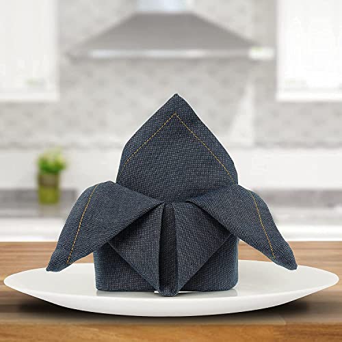 Sweet Needle Dinner Cloth Napkins Pack Of 24, 100% Cotton Dinner Napkin For Home/Wedding/Party/Cocktail Napkins/Hotel/Restaurant/Banquet/Bar/Gift/Daily Use #TOP3