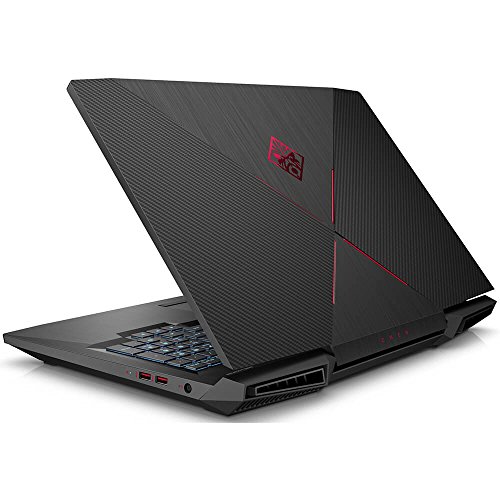 Image of HP Omen 17-Inch Gaming Laptop, Intel Core i7-8750H Processor, NVIDIA GeForce GTX 1050 Ti 4 GB, 12 GB RAM, 1 TB Hard Drive and 128 GB SSD, Windows 10 Home (17-an110nr, Black)