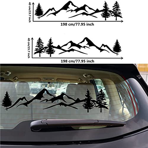 1Pair/2Pcs Car Sticker Reflective Mountain Decal Tree Forest Vinyl Graphic Kit For Camper Rv Trailer Door Panel Decal Bumper Stickers For Car Side Sticker #TOP2