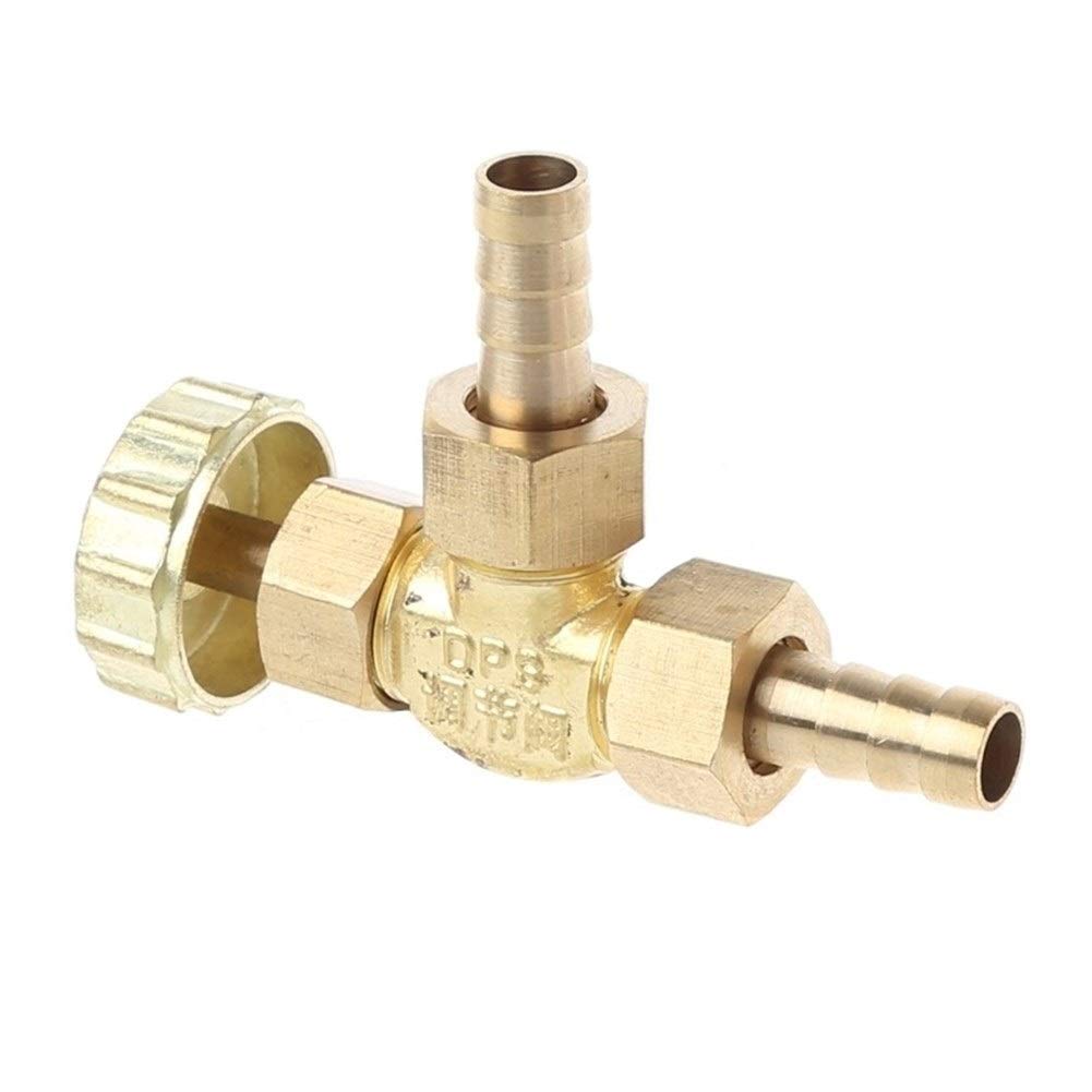 Válvula de control de flujo con espigas de 8 mm y ajuste micrométrico de latón