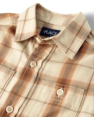 Image of The Children's Place Boys Long Sleeve Plaid Flannel Button Up Shirt