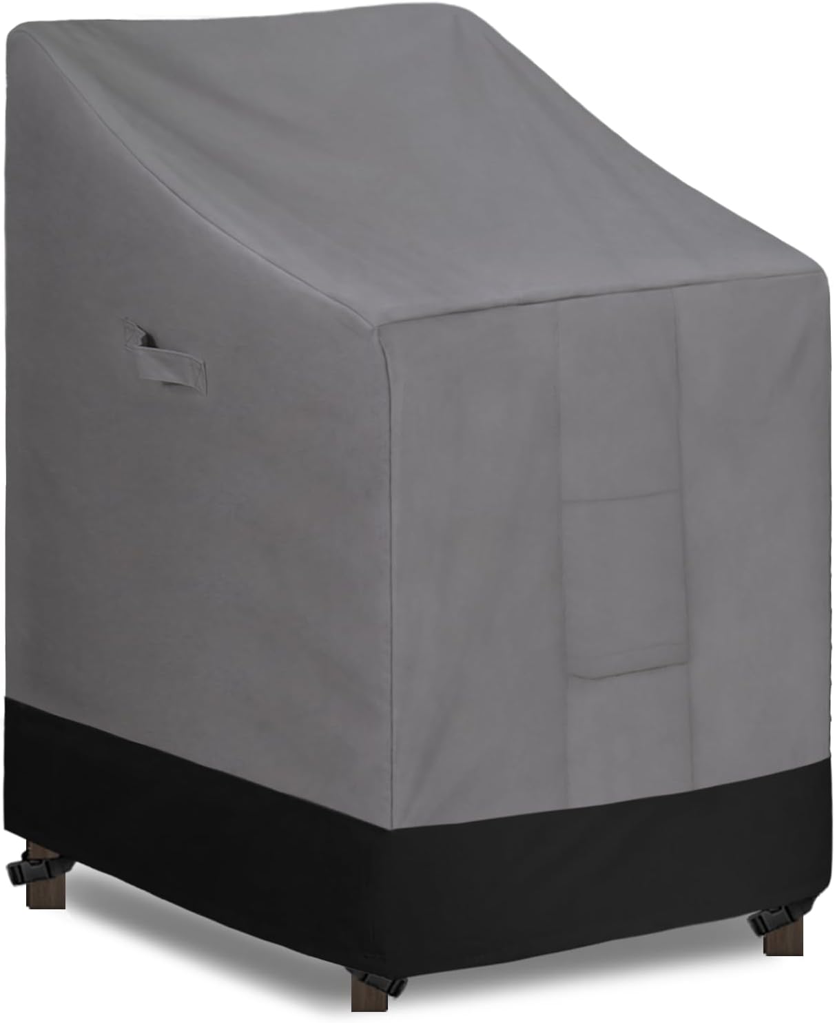 Easy-Going Heavy Duty Outdoor Stackable Chair Cover, Waterproof Patio Chair Cover, Windproof Outdoor Furniture Cover with Air Vent (1 Pack-28Wx36Dx47H inch, Gray/Black)