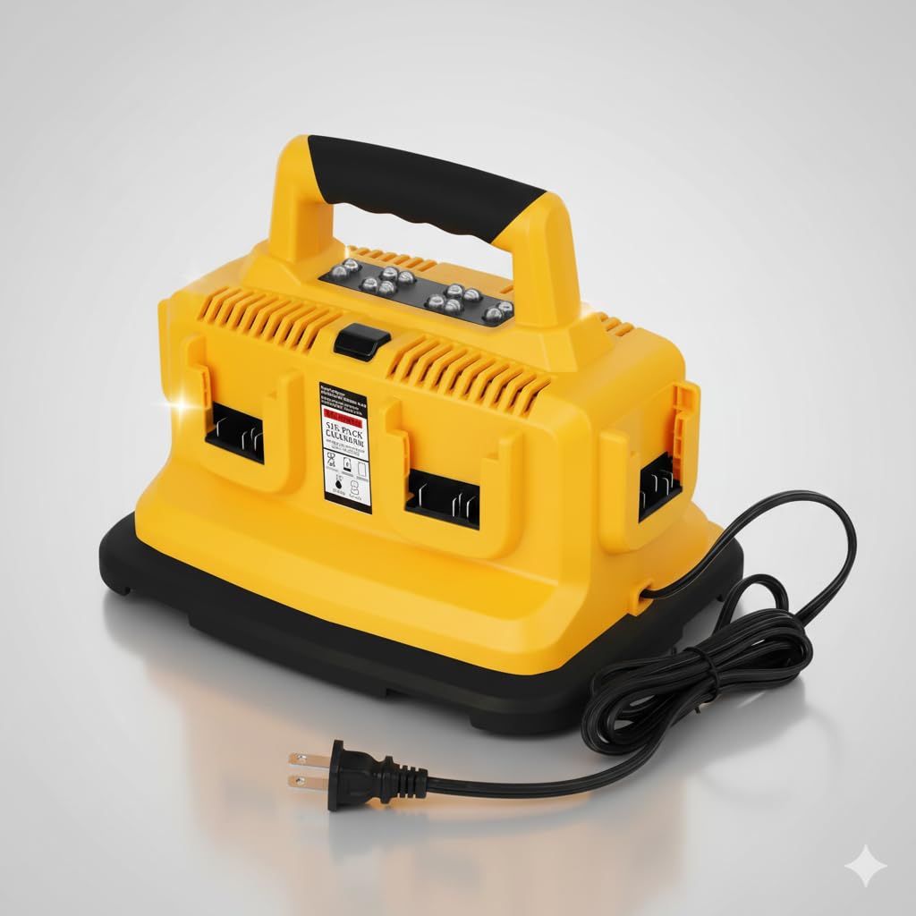 Repuesto de 6 puertos para estación de carga Dewalt de 20 V y 60 V, cargador de batería múltiple Dewalt, carga simultánea para baterías NULTIPLES, compatible con baterías Flexvlot de 20 V/60 V DCB200