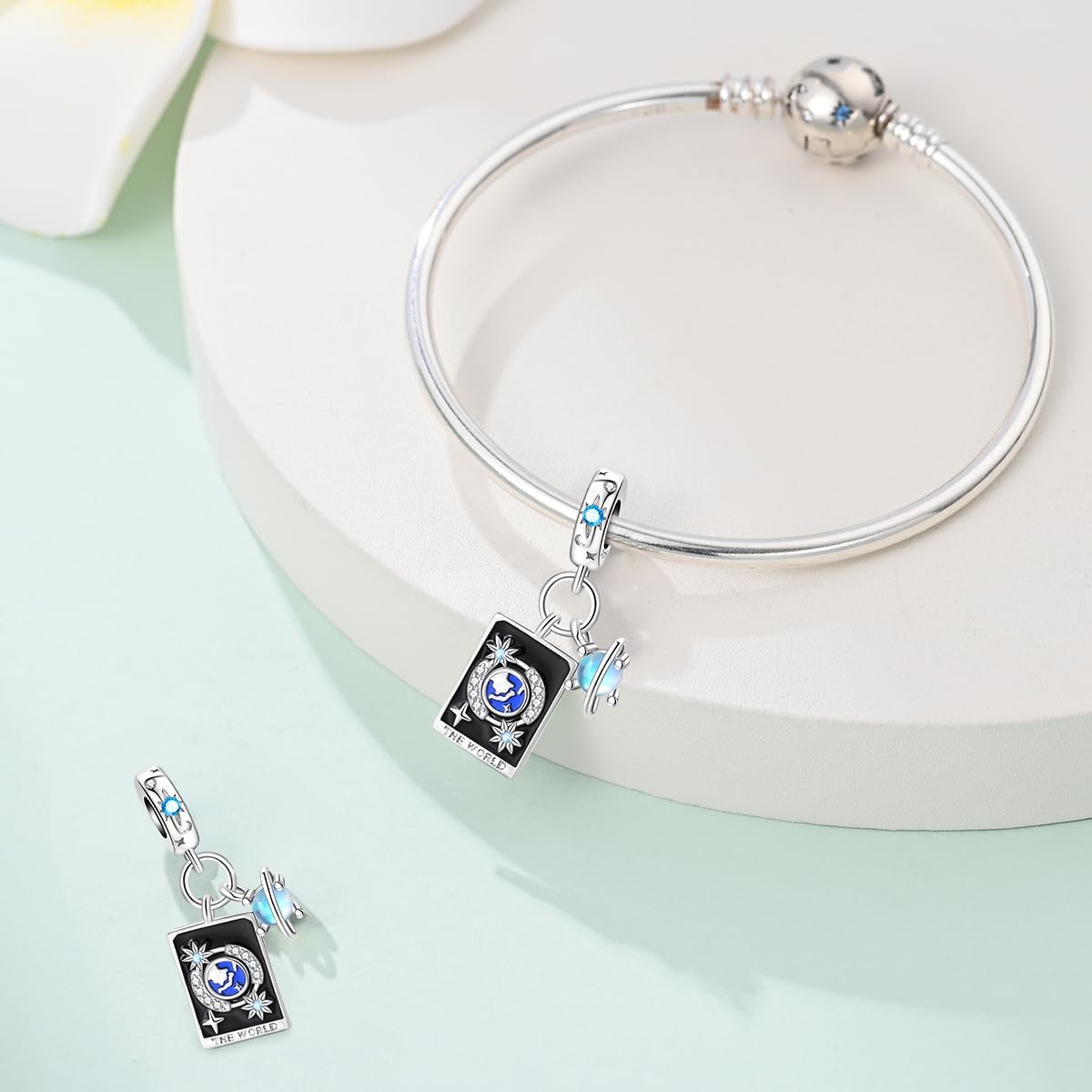 925 Sterling Silver Charms for Bracelets Necklaces 5A Cubic Zirconia Tarot Cards Dangle Pendant,Charms Beads Gifts for Women - Image 2