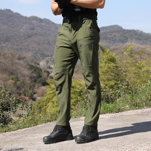 Men's Cargo Pants Casual Solid Color Button Down Fleece Trousers Stretch Fashion Waterproof Quick Dry Hiking Outfits2