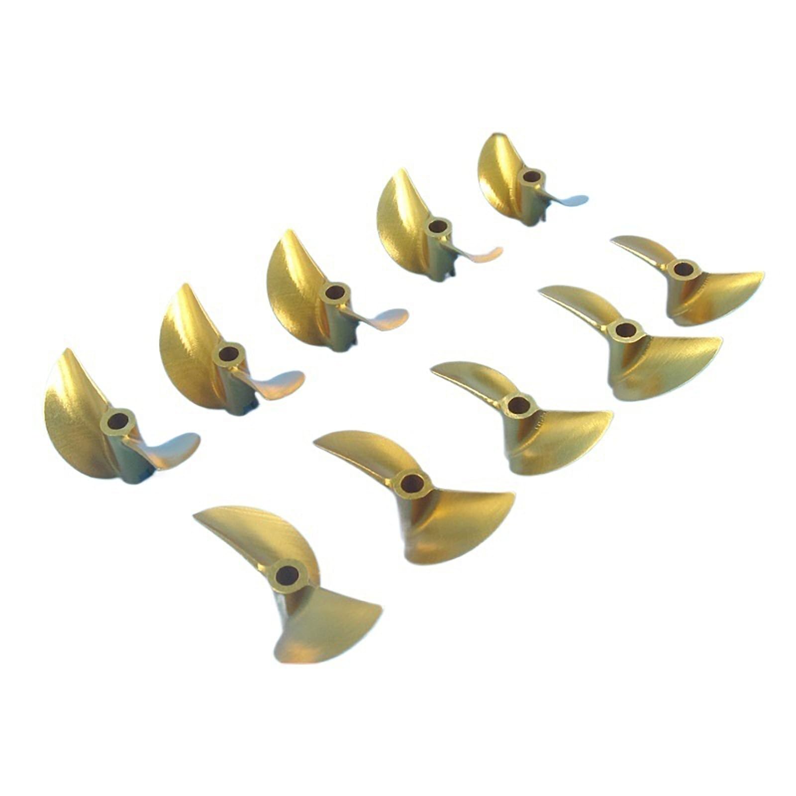 Paar CNC-Aluminium-Propeller 7075 Für RC-Boote – Hochgeschwindigkeits-Helix CW/CCW – Schritt 1.6 Gold – Wellenlöcher 4mm/4.76mm(4.76mm,46mm)