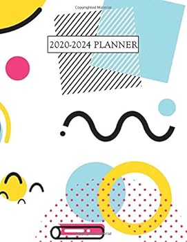 Paperback 2020-2024 Planner: Nifty 5 Year Monthly Planner & Organizer with 60 Months Calendar Spread View. Pretty Five Year Business Schedule Notebook & Agenda - Abstract Memphis-Style Print Book