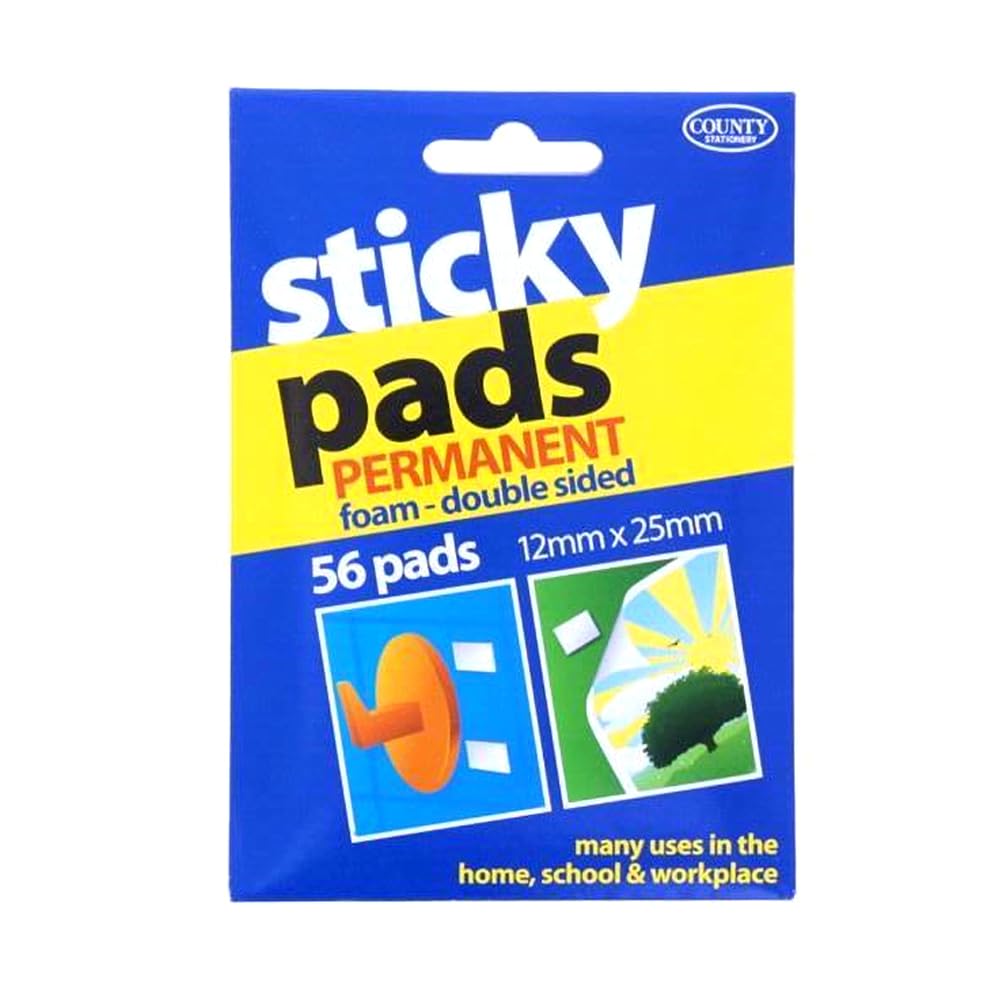 Sticky pads permanent foam - double sided 12mm X 25mm 56 pads