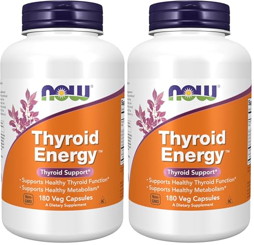 Image of NOW Foods Supplements, Thyroid Energy, Iodine and Tyrosine Plus Selenium, Zinc and Copper, 180 Veg Capsules (Pack of 2)