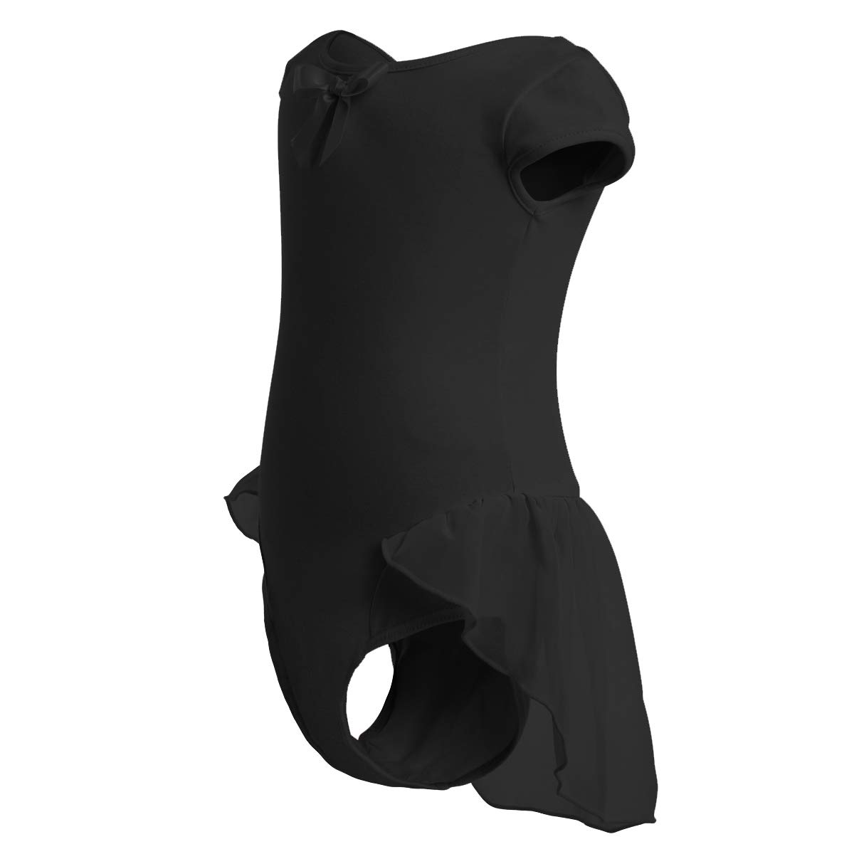 FYMNSI Baby Girls Cap Sleeve Leotard Cute Tutu Skirted Dress for Ballet Dance Gymnastics Black