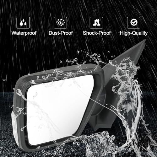 RUIANOMG Door Mirror Left Driver Side Replacement For F150 2021-2025, Replace ML3Z17683TA, 9-Pins Black by RUIANOMG - Image 5