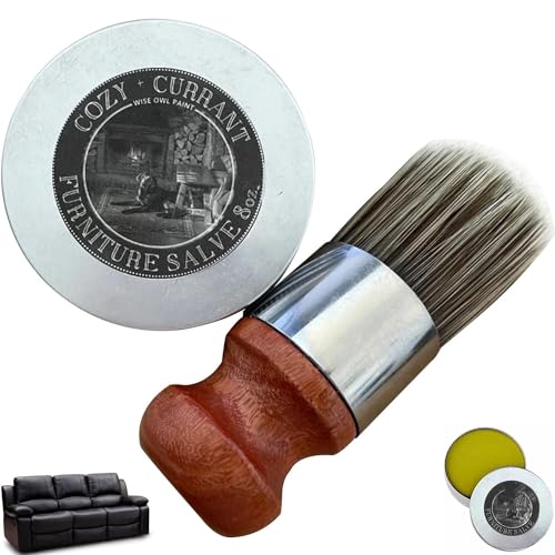 Wise Owl Lot de 1 baume pour meubles avec brosse en poils de sanglier, nettoyant tout usage, hydratation durable pour éviter la sécheresse et les fissures