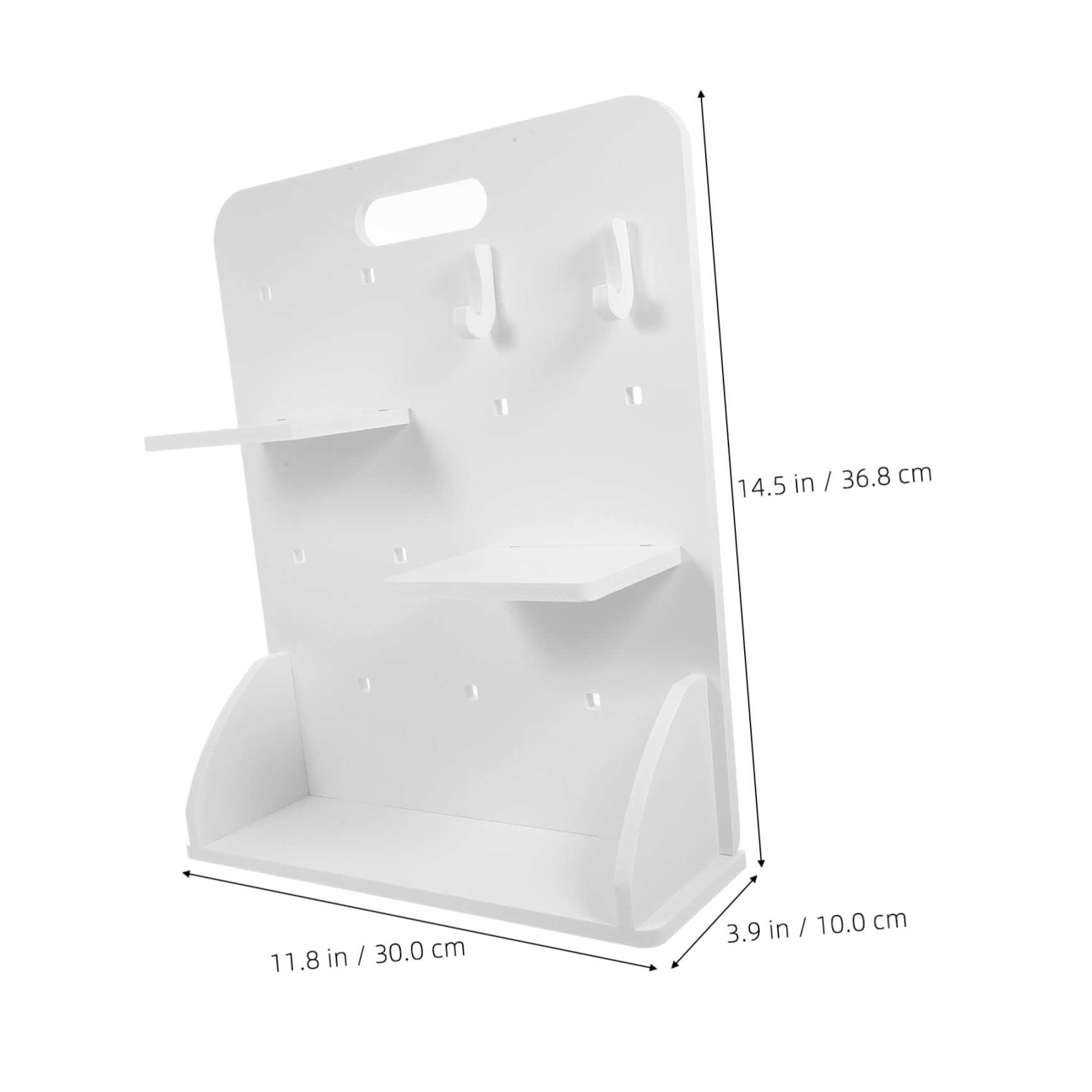 Unomor 1Set Pegboard Desktop Storage Organizer with Shelves and Hooks No Drill Vertical Display Rack for Efficient Workspace Organization and Clutter Tabletop