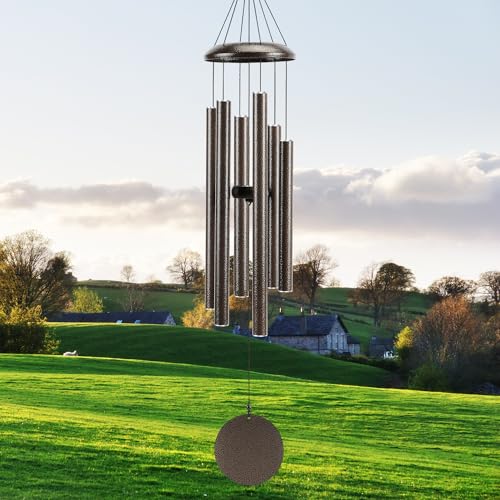 Christmas Decor Gift Large 40' Wind-Chimes-Outdoor-Deep-Tone, Soothing Melodic Tones Windchimes, Wind Chimes for Outside, Brown Memorial Wind Chime Best Gift for Mom Women Grandma Neighbors