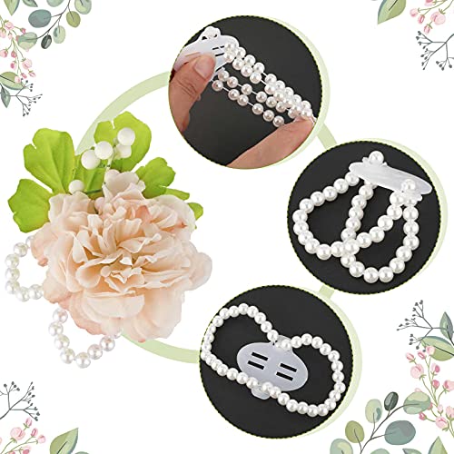 Bracelets de corsage faits à la main en perles synthétiques haut de gamme - 2
