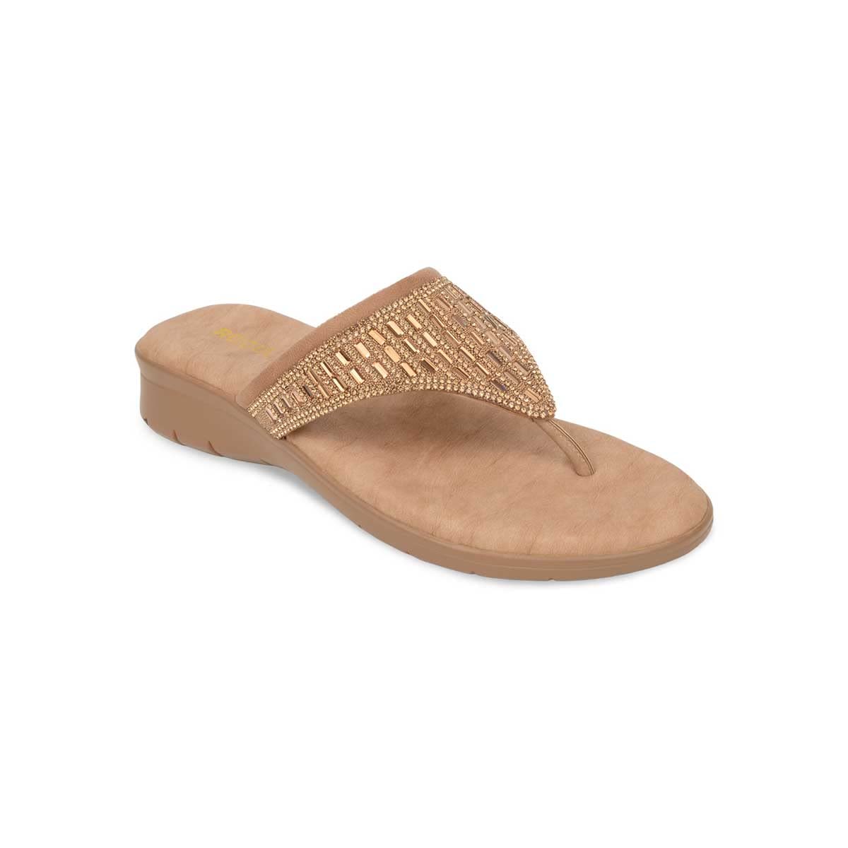 ROCIA Antique Gold Women Embellished Comfort Flats (B0B9K9Q5P3) Amazon Price History, Amazon Price Tracker