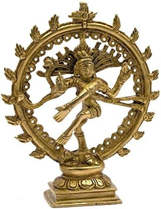 AVS STORE METAL BRASS GOD NATRAJ JALI DANCING SHIVA FINE CARVING RELIGIOUS IDOL (6.5 Inch)