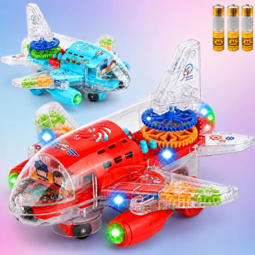 Image of Zest 4 Toyz Musical Aeroplane Toy for Kids with Lights & Sound Toy Bump & Go Action Gear Plane Toy Musical Toy for Kids Toys for Boys & Girls (Pack of 1) Battery Included