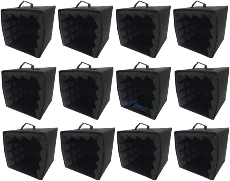 Arrowzoom Super Dash 12 Pieces (27 x 27 x 28 cm) Cube Pyramid Sound Recording Booth Box Studio Soundproofing Foam Shield Isolation Filter Cube Voice Booth DIY SD1159