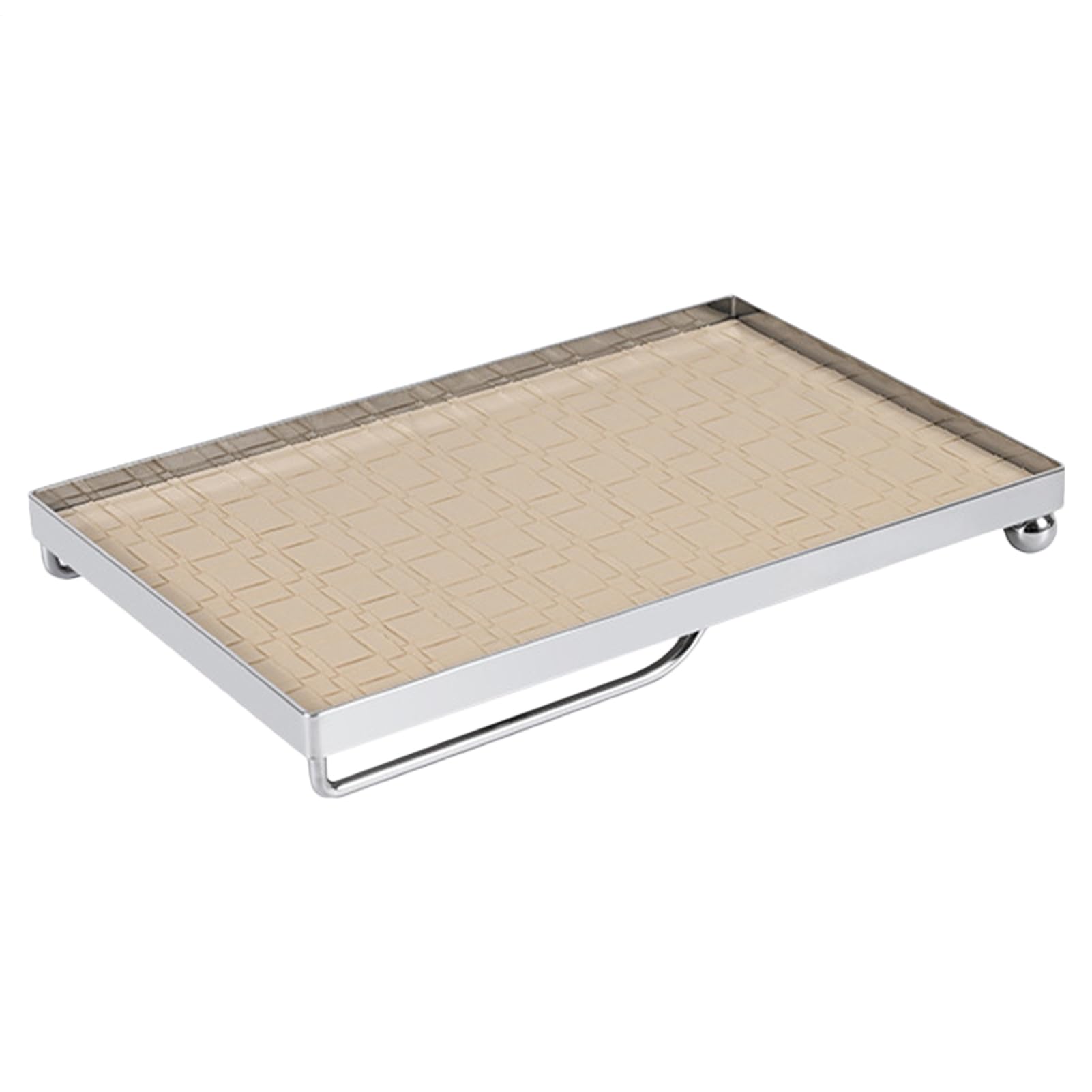 Plateau en cuir rectangulaire chic pour cosmétiques et collations raffinées