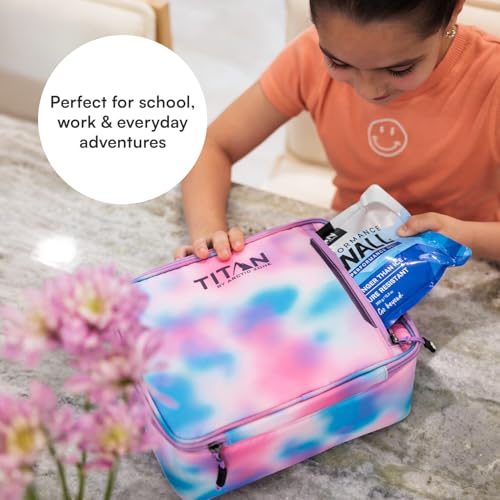 Titan by Arctic Zone Fridge Cold Lunch Box with 2 Gel Ice Packs, Small Insulated Cooler Bag with Leak Proof Lining for School and Work, Cotton Candy by Titan by Arctic Zone - Image 6