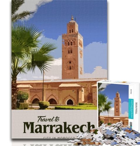 Rompecabezas para Adultos Visita Marrakech, 1000 Piezas, Adolescentes, Juego Educativo, Juguete de desafío para Mujeres y Hombres, 75x50cm