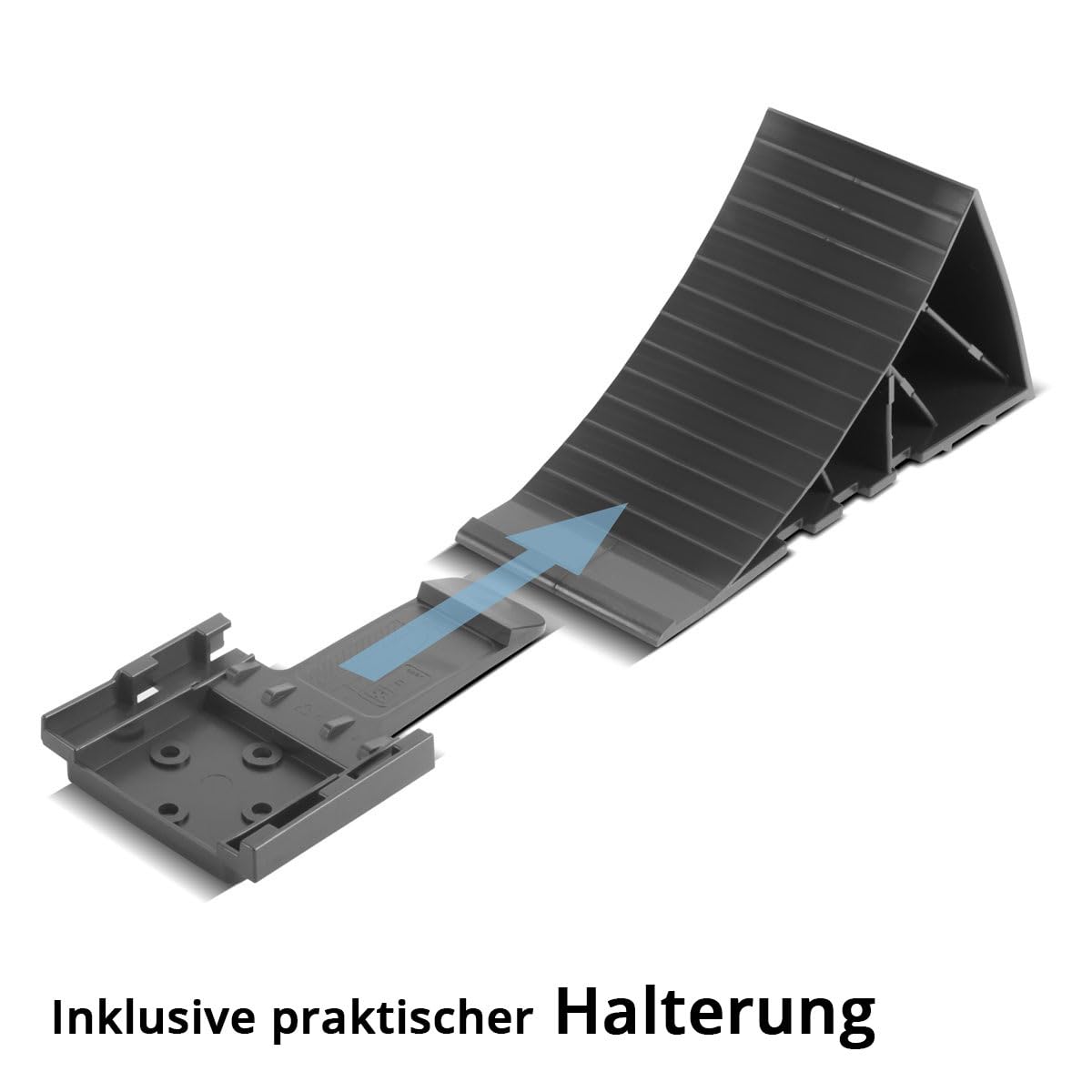 STAHLWERK Unterlegkeile mit Halterung GT-01 ST 4er Set bis 1,5 t Achslast Bremskeil | Hemmschuh | Radkeil | Radvorleger für Pkw Anhänger, Wohnmobil, Wohnwagen oder Caravan